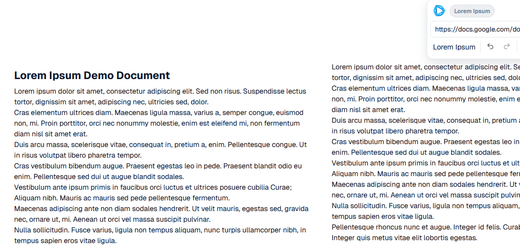 DocDocDoc side-by-side editing interface