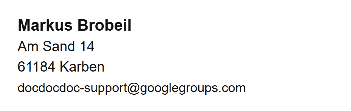 Legal contact details