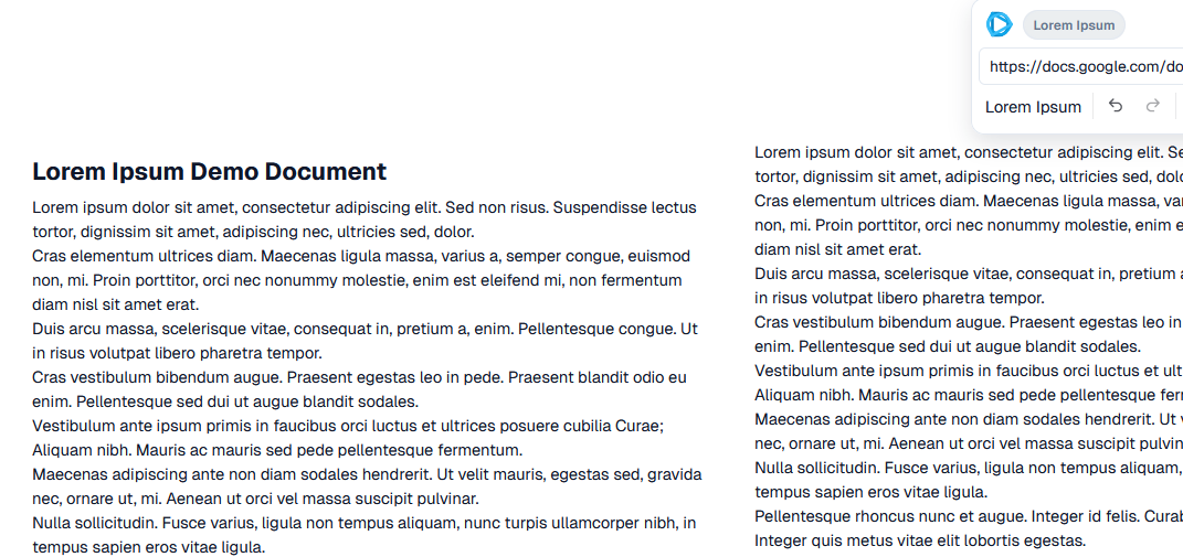 DocDocDoc side-by-side editing interface