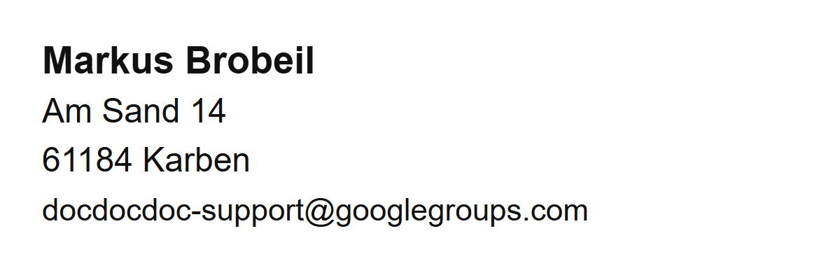 Legal contact details